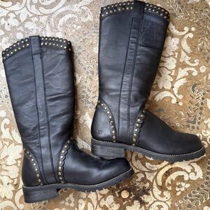 Sketchers leather boots with copper accents sz 8